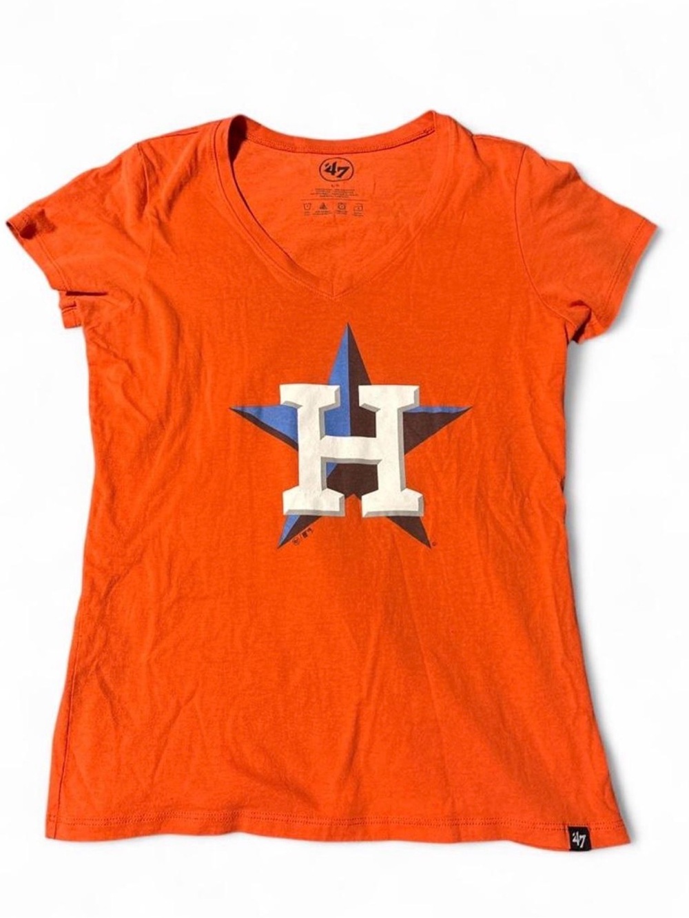 47 Women's Houston Astros Orange V-Neck Tee